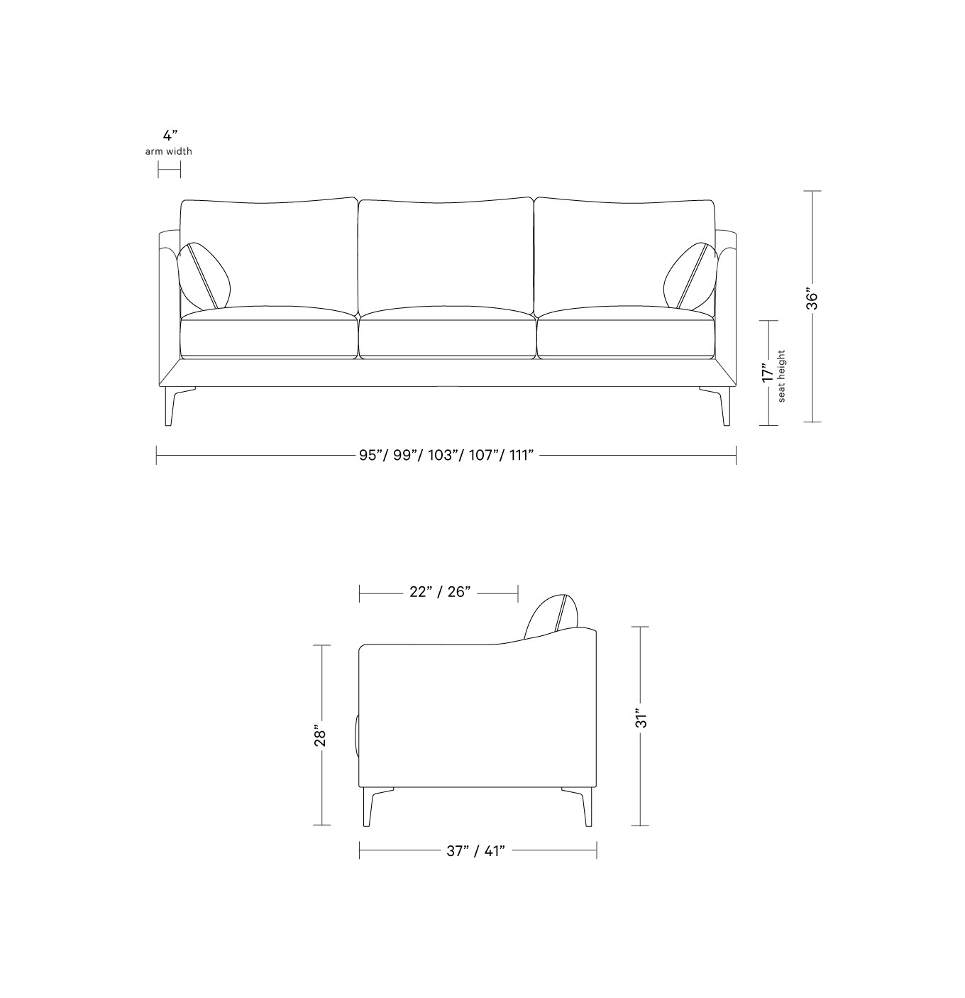 Caitlin Slipcovered 3-Seat Sofa by The Everygirl® | Interior Define