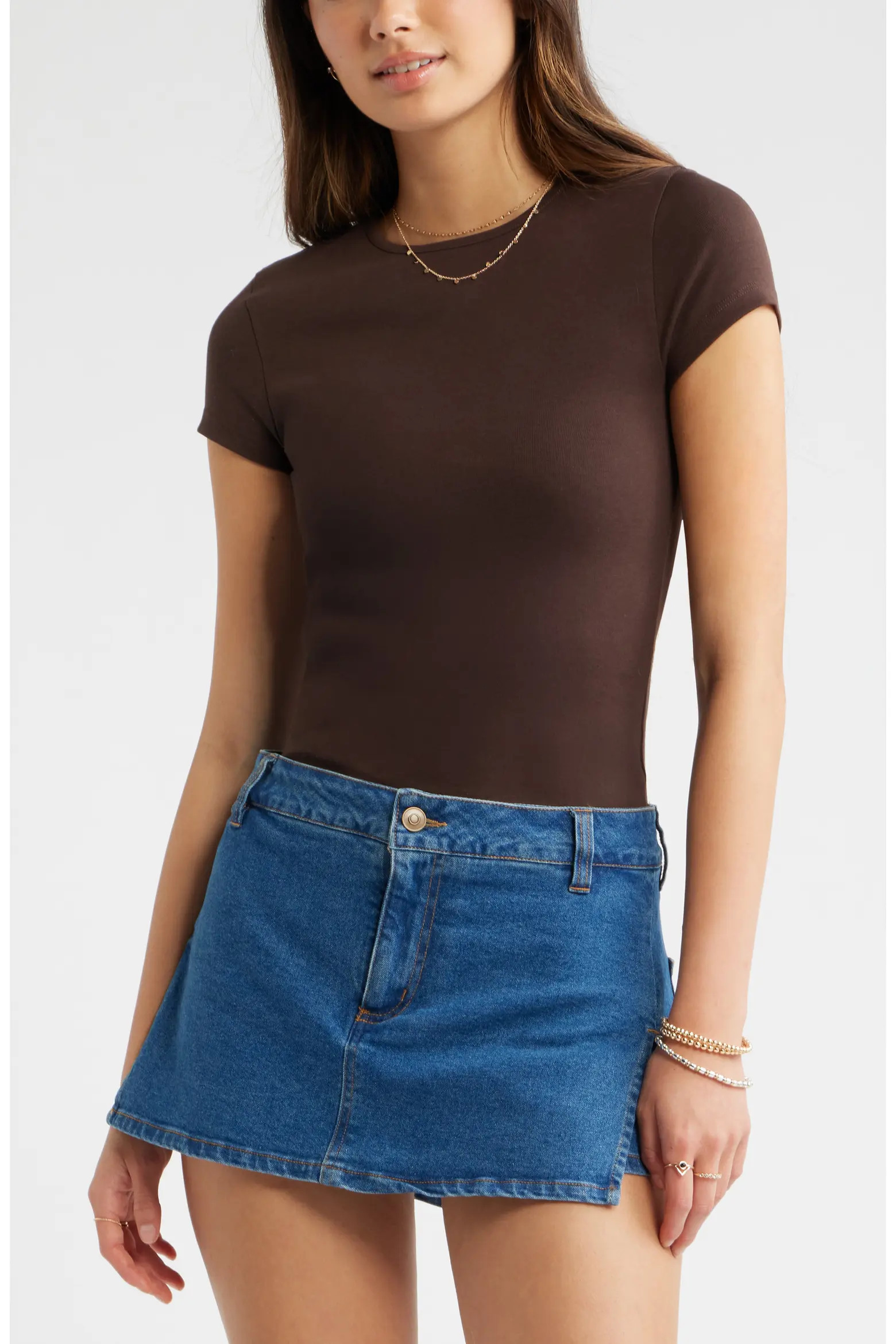 BP. Stretch Cotton Blend Baby Tee (Women) | Nordstrom | Nordstrom