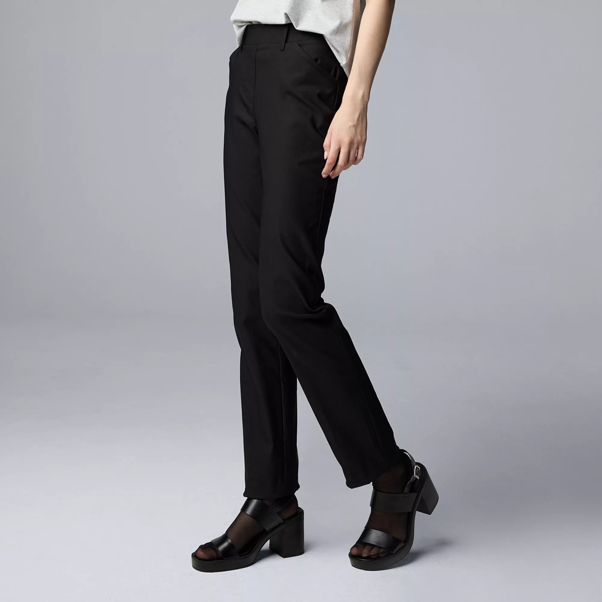 Women's Simply Vera Vera Wang Polished Twill Slim Straight Pants | Kohl's