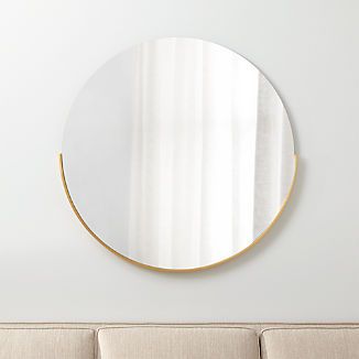 Gerald Large Round Black Wall Mirror + Reviews | Crate & Barrel | Crate & Barrel