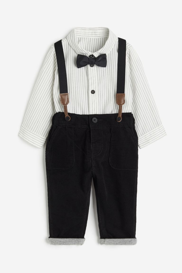 4-piece Dressy Set - Black/white - Kids | H&M US | H&M (US + CA)