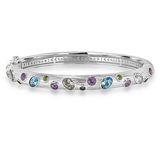 Christian James by Scott Grimes Sterling Multi-Gemstone Bangle - QVC.com | QVC