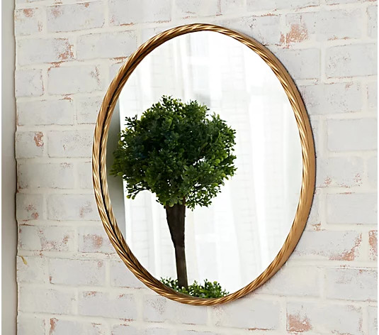 24" Hanging Mirror with Rope Edge Border by Valerie | QVC