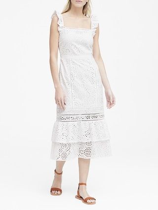 Eyelet Pinafore Dress | Banana Republic US