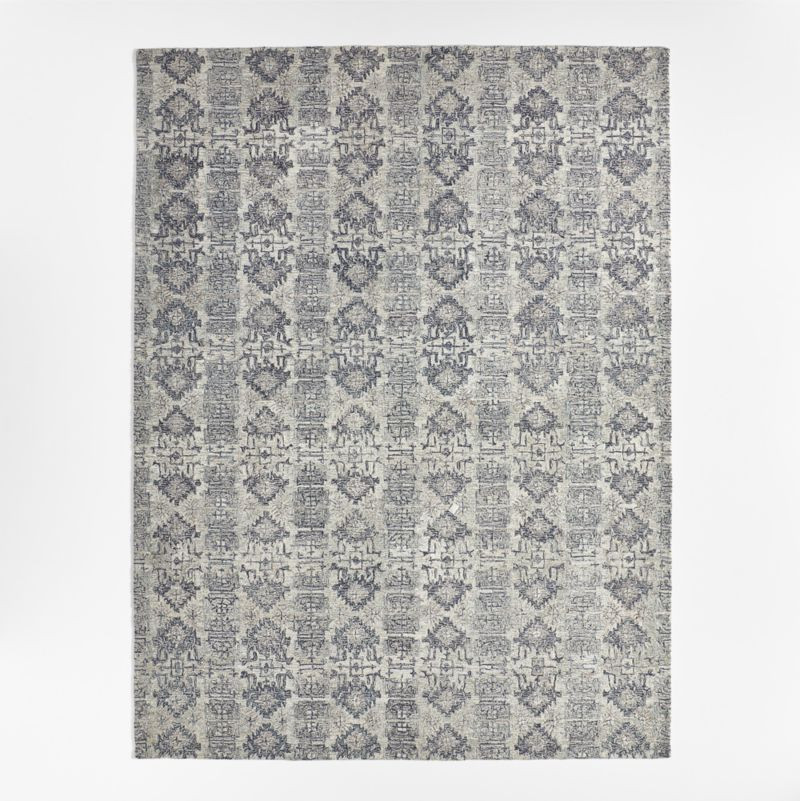 Alvarez Wool Handwoven Mineral Blue Area Rug 6'x9' + Reviews | Crate & Barrel | Crate & Barrel