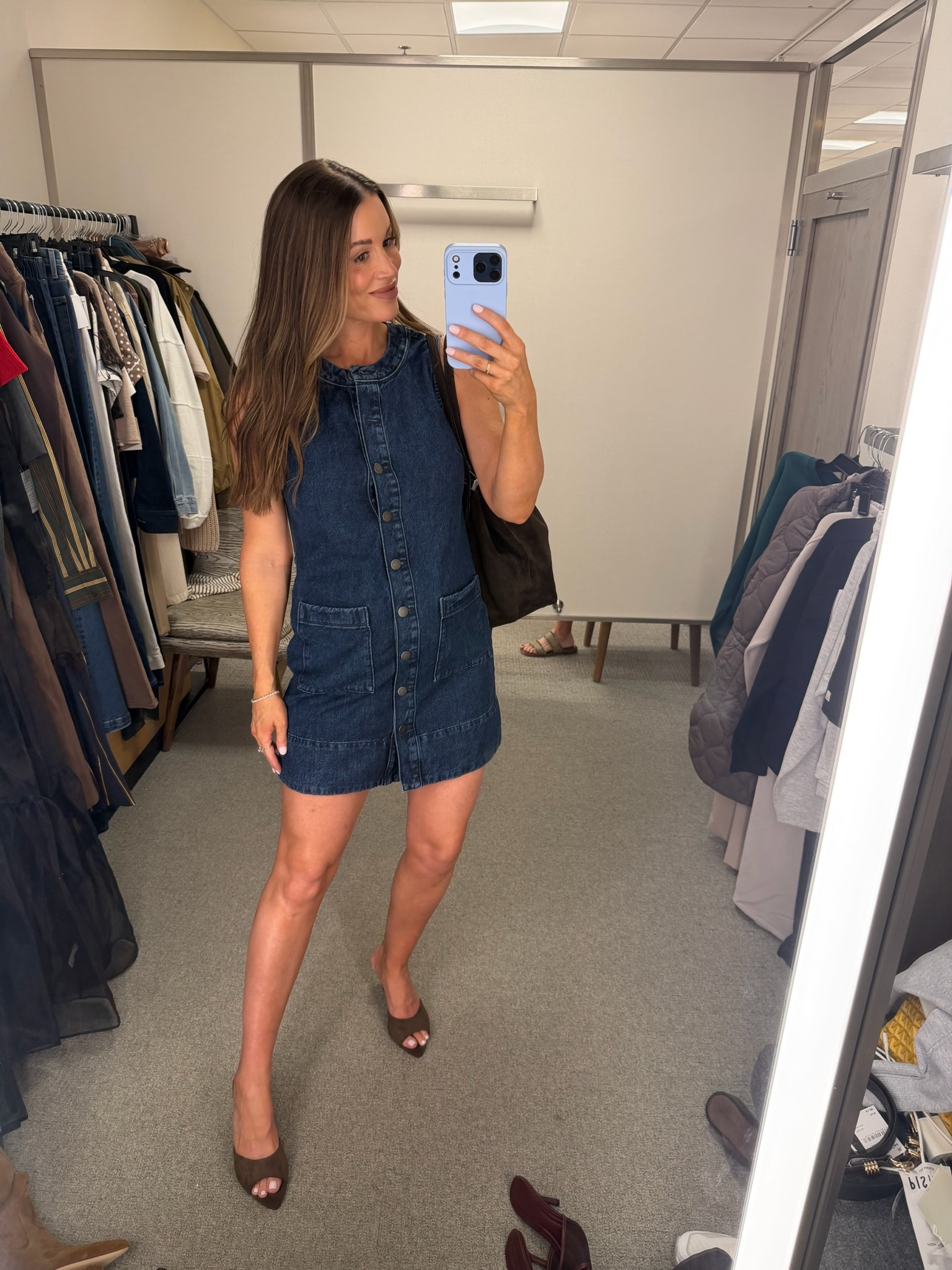 Super cute denim sheath dress that’s perfect and can take you from summer into fall! 

Pair with brown knee high boots, booties, or a pair of kitten heels like I have styled here. 🤎

Nsale
Nordstrom anniversary sale

#LTKSaleAlert #LTKootd #LTKSeasonal