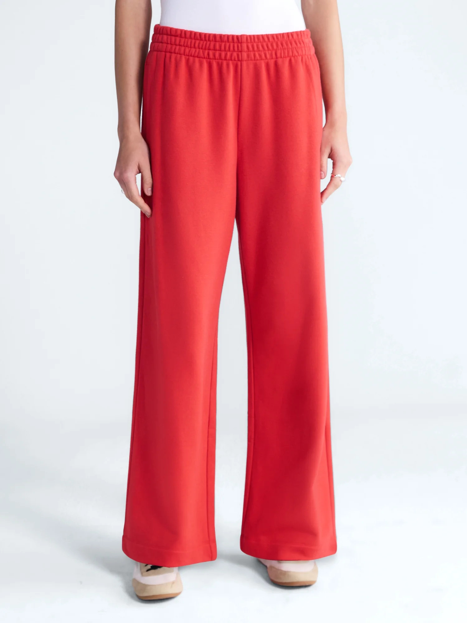 Free Assembly Women's and Women's Plus Wide Leg Sueded Terry Sweatpants, 30" Inseam, Sizes XS-4X | Walmart (US)