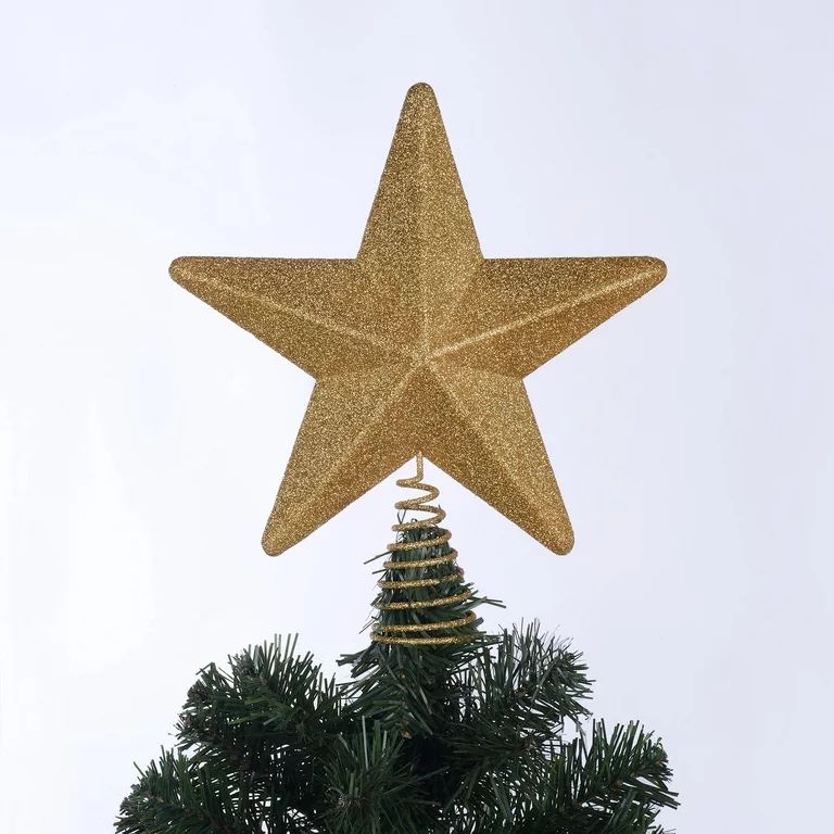 Holiday Time Christmas Tree Topper, Gold Star, 10" - Walmart.com | Walmart (US)