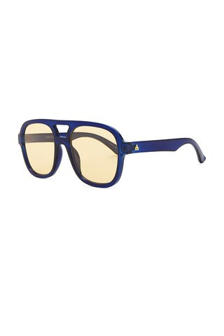 AIRE Whirlpool Sunglasses in Navy & Golden Tint from Revolve.com | Revolve Clothing (Global)