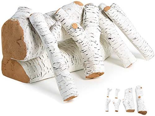 AVAFORT 6 Piece Gas Fireplace Logs Birch Wood Ceramic for Ventless, Propane, Gas, Gas Inserts, Ve... | Amazon (CA)