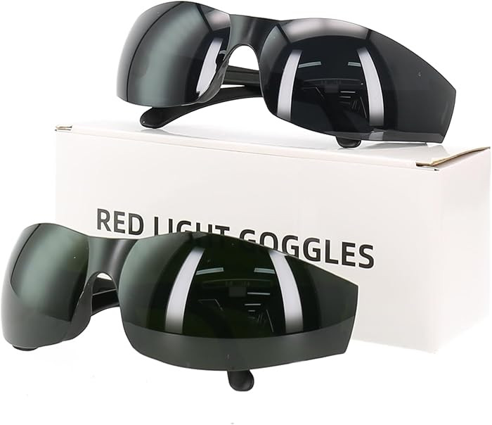 Red Light Blocking Glasses, 2 Pack Protection Eyewear Tanning Goggles for 600-900nm Red and Near-... | Amazon (US)