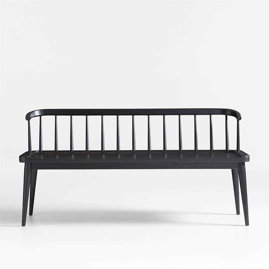 Pali Black Wood Dining Bench + Reviews | Crate & Barrel | Crate & Barrel