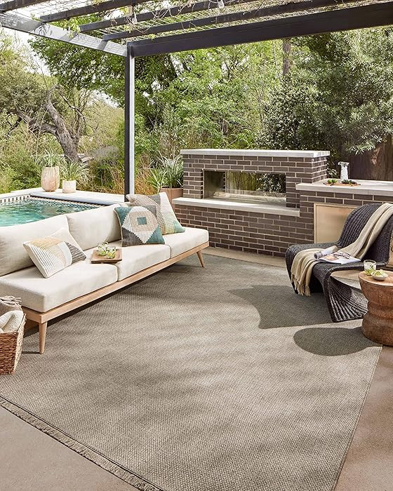 Loloi Dawn Collection Indoor/Outdoor DAW-04 Coffee 7'-8" x 10' Area Rug | Amazon (US)