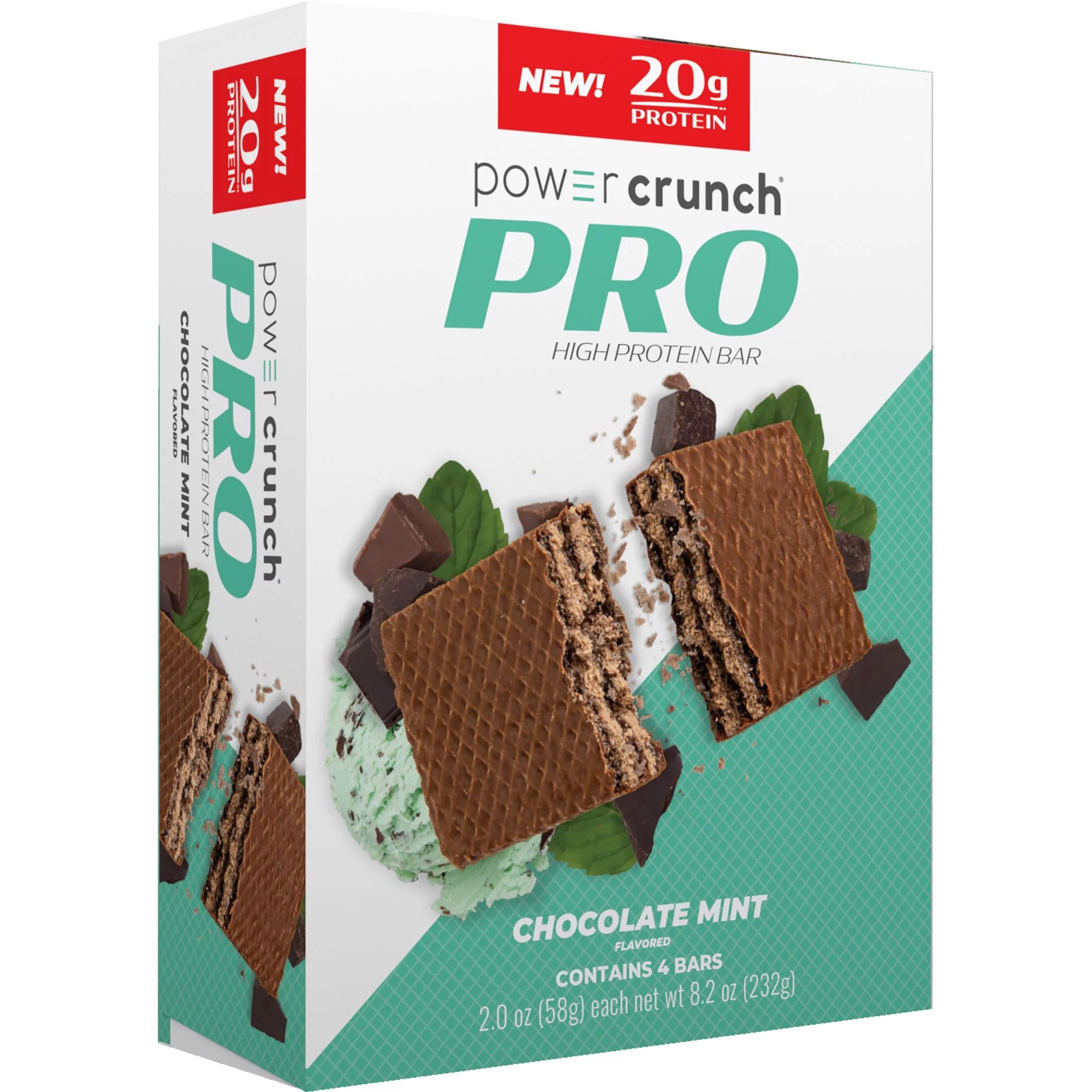 Power Crunch PRO High DH Hydrolyzed Whey Protein Bar, Chocolate Mint, 8.2 oz, 4 count | Walmart (US)