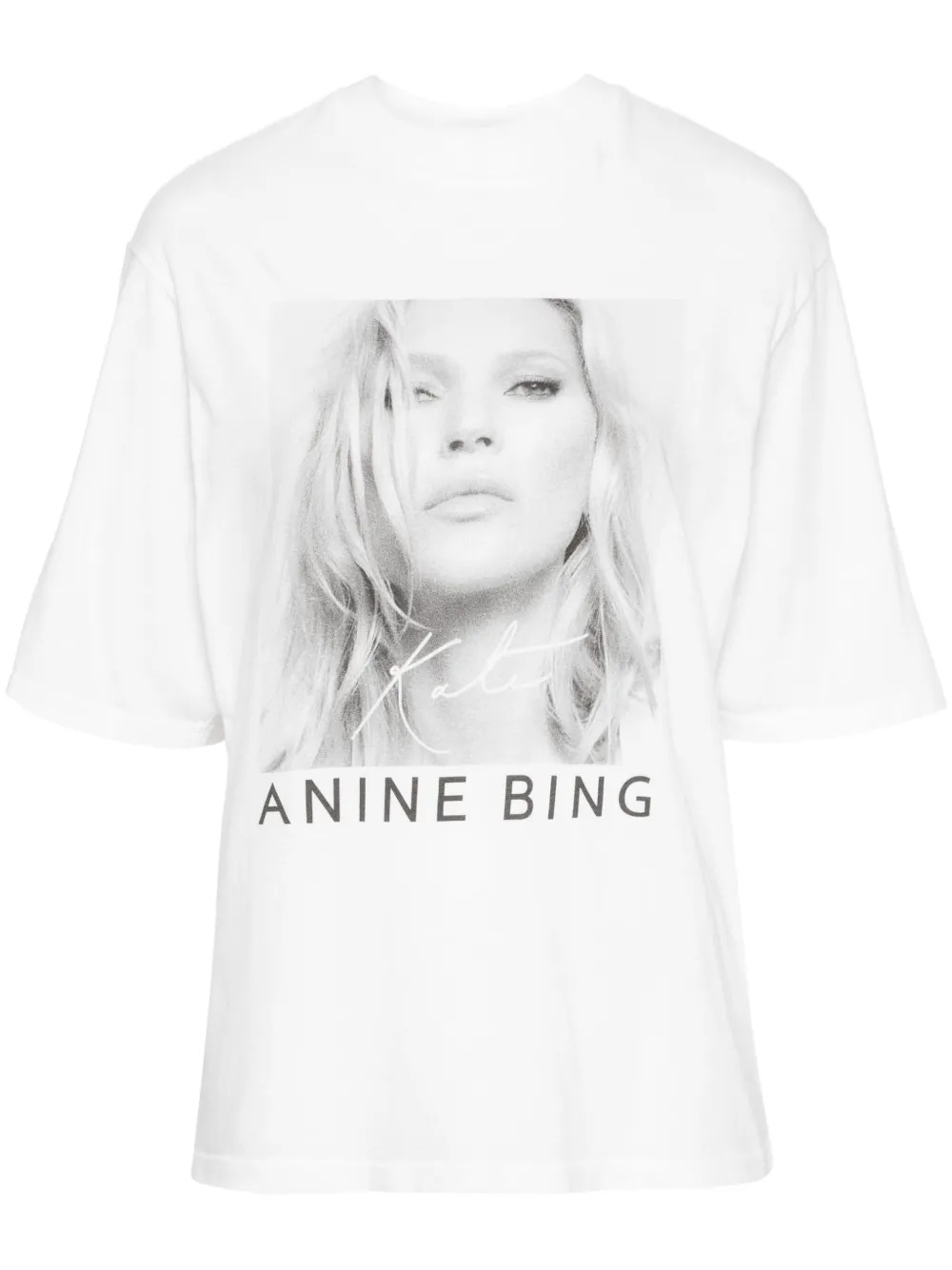 ANINE BING Avi Kate Moss Cotton T-shirt | White | FARFETCH AU | Farfetch Global