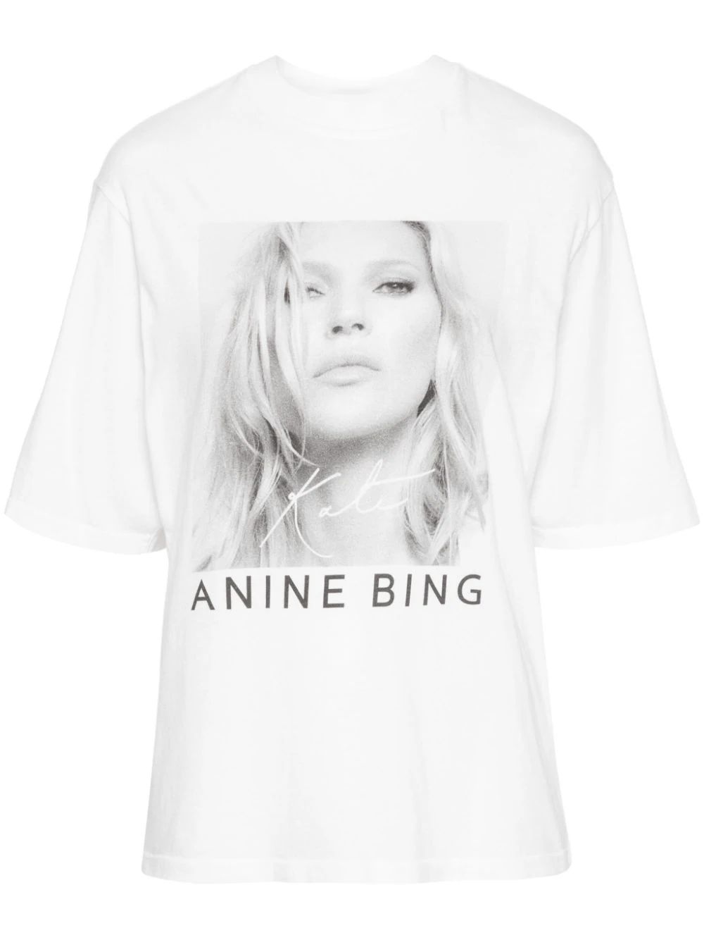 ANINE BING Avi Kate Moss Cotton T-shirt - Farfetch | Farfetch Global