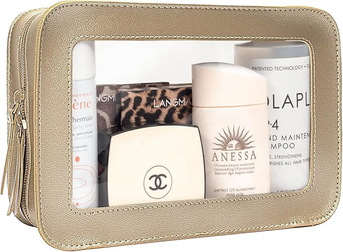 Sunscreen Bag Clear Makeup Toiletry Pouch Beach Vacation Essentials for Women Teen Girls Trip Gif... | Amazon (US)
