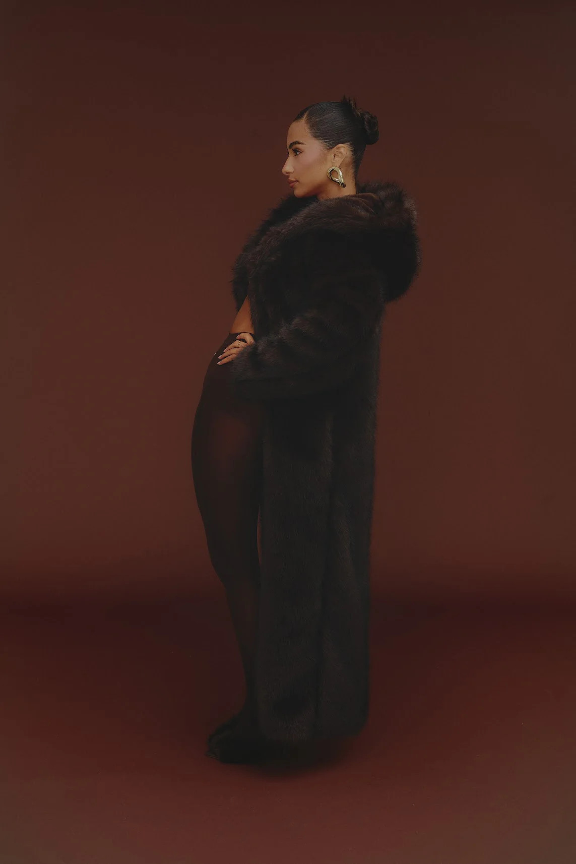 The Maple Maxi Coat in Brown | Mars The Label