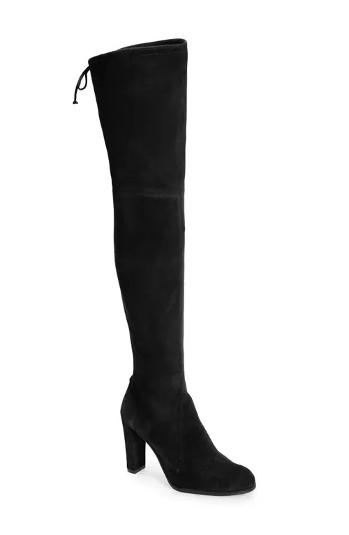Stuart Weitzman Highland Over The Knee Boot in Black Suede at Nordstrom, Size 9.5 | Nordstrom