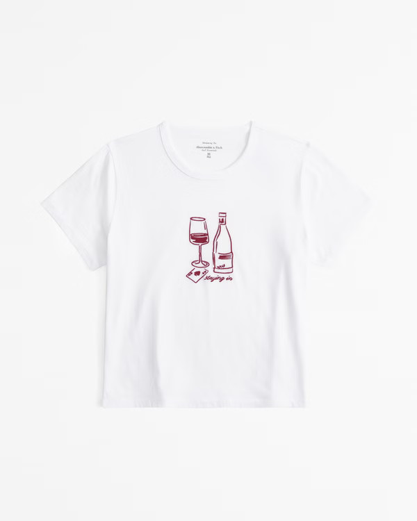 Short-Sleeve Staying In Graphic Skimming Tee | Abercrombie & Fitch (US)
