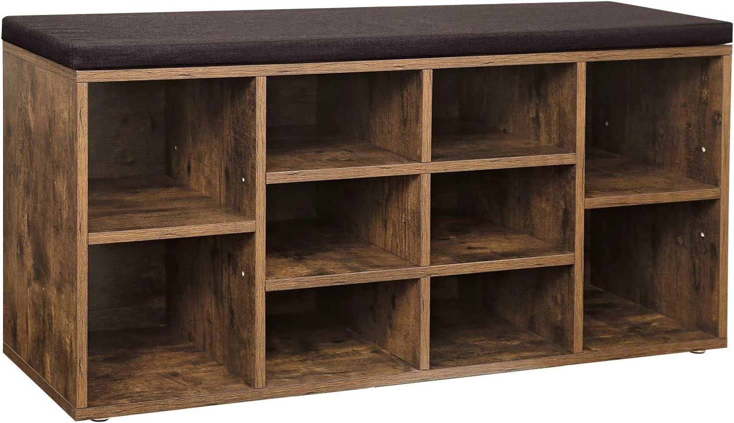 VASAGLE Cubbie Shoe Cabinet Storage Bench with Cushion, Adjustable Shelves, Holds up to 440lb, Ru... | Amazon (US)