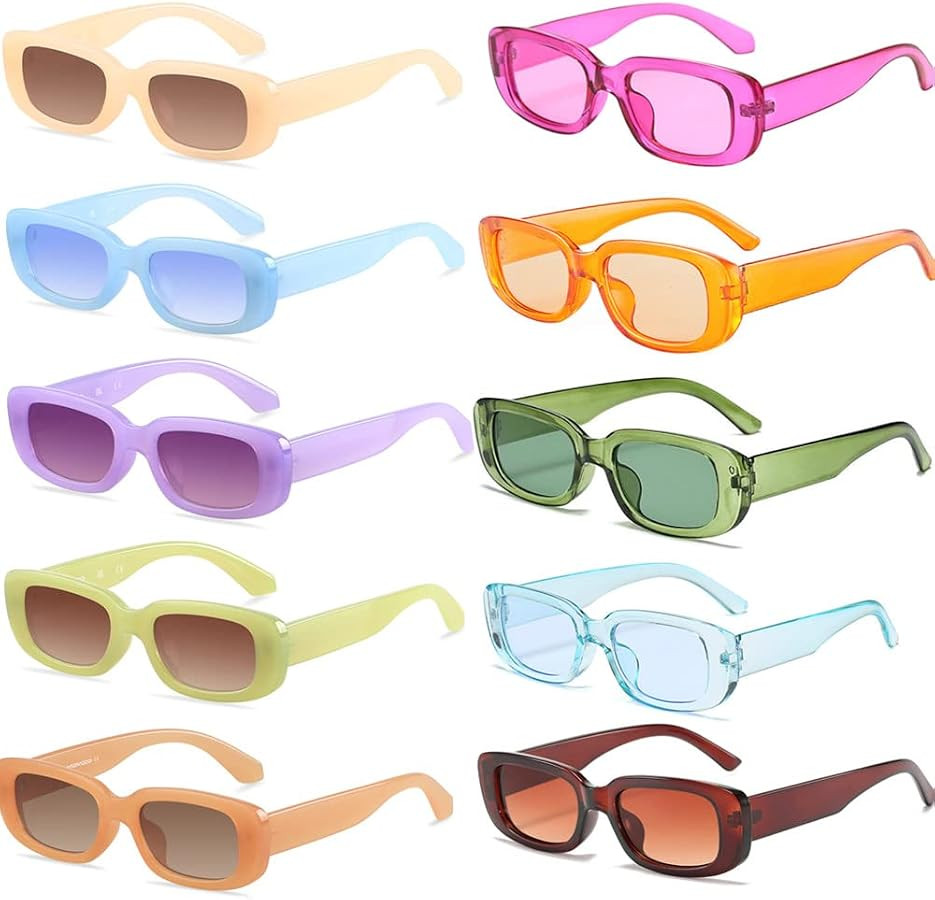 Eyegla Sunglasses Bulk Rectangle Sunglasses Party Favor 90s Glasses Shades Sunnies for Women 6/8/... | Amazon (US)