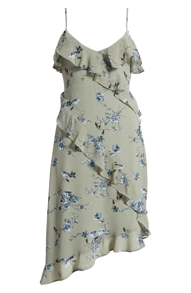 Floral Print Ruffle Chiffon Dress | Nordstrom