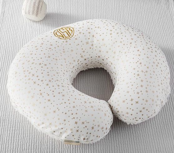 Ivory Metallic Star Boppy® Nursing & Infant Support Pillow & Slipcover | Pottery Barn Kids