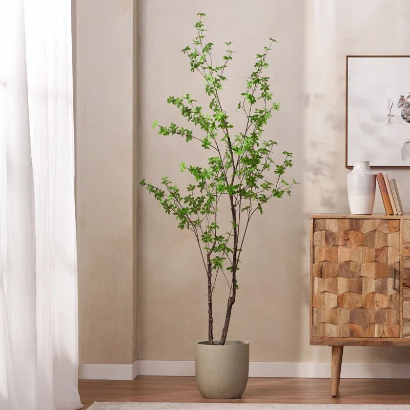 70.9'' Faux Eucalyptus Tree in Planter | Wayfair North America