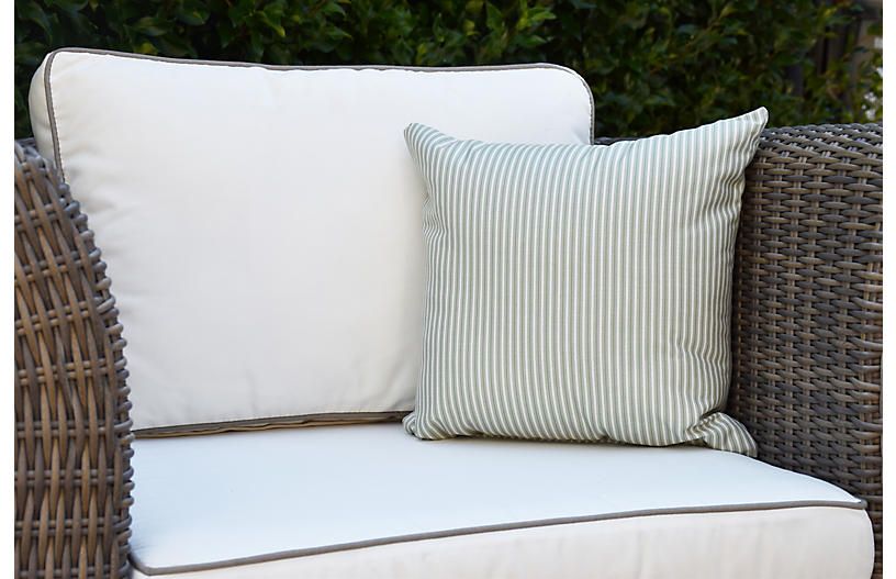 Kinsey Stripe Pillow, Green | One Kings Lane