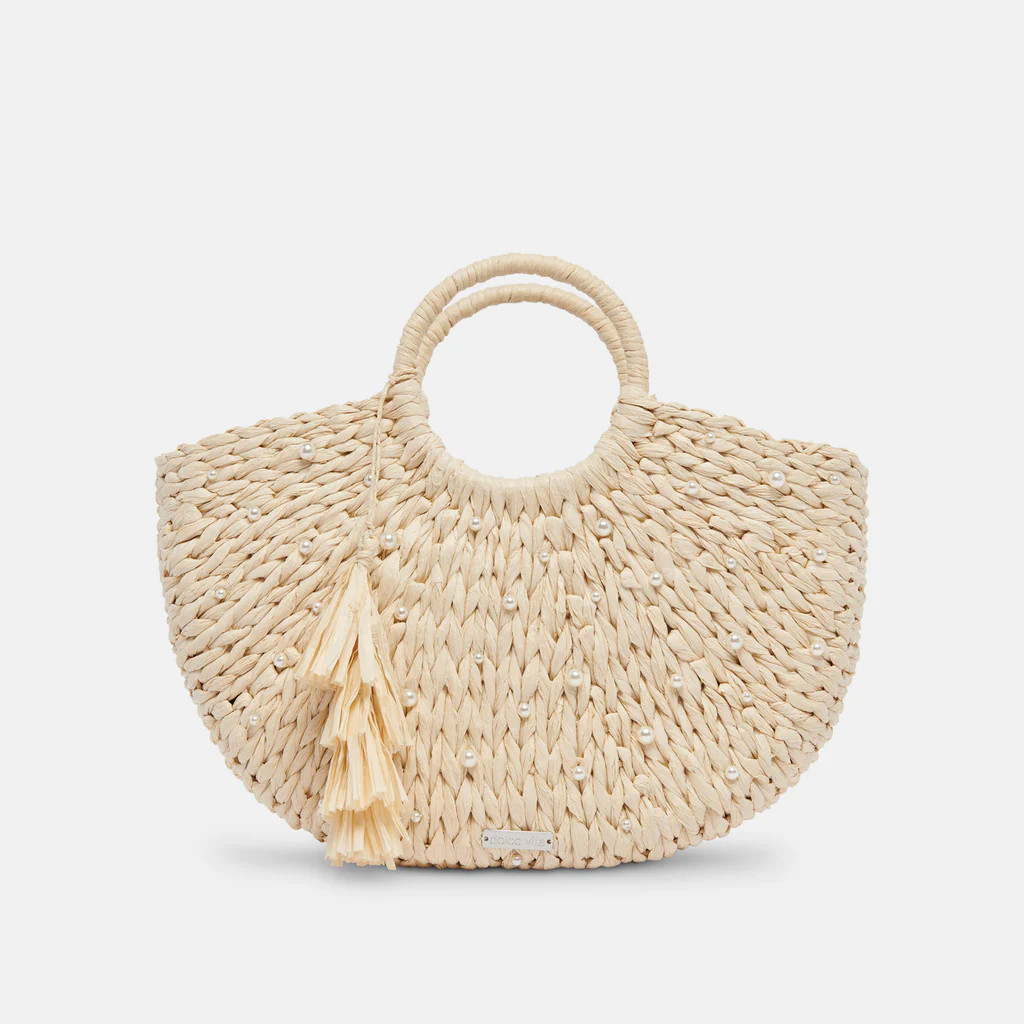 ESTELLE HANDBAG NATURAL PEARL RAFFIA | DolceVita.com