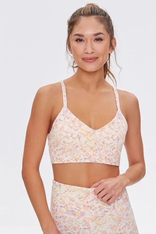 Ditsy Floral Crisscross Sports Bra | Forever 21 (US)