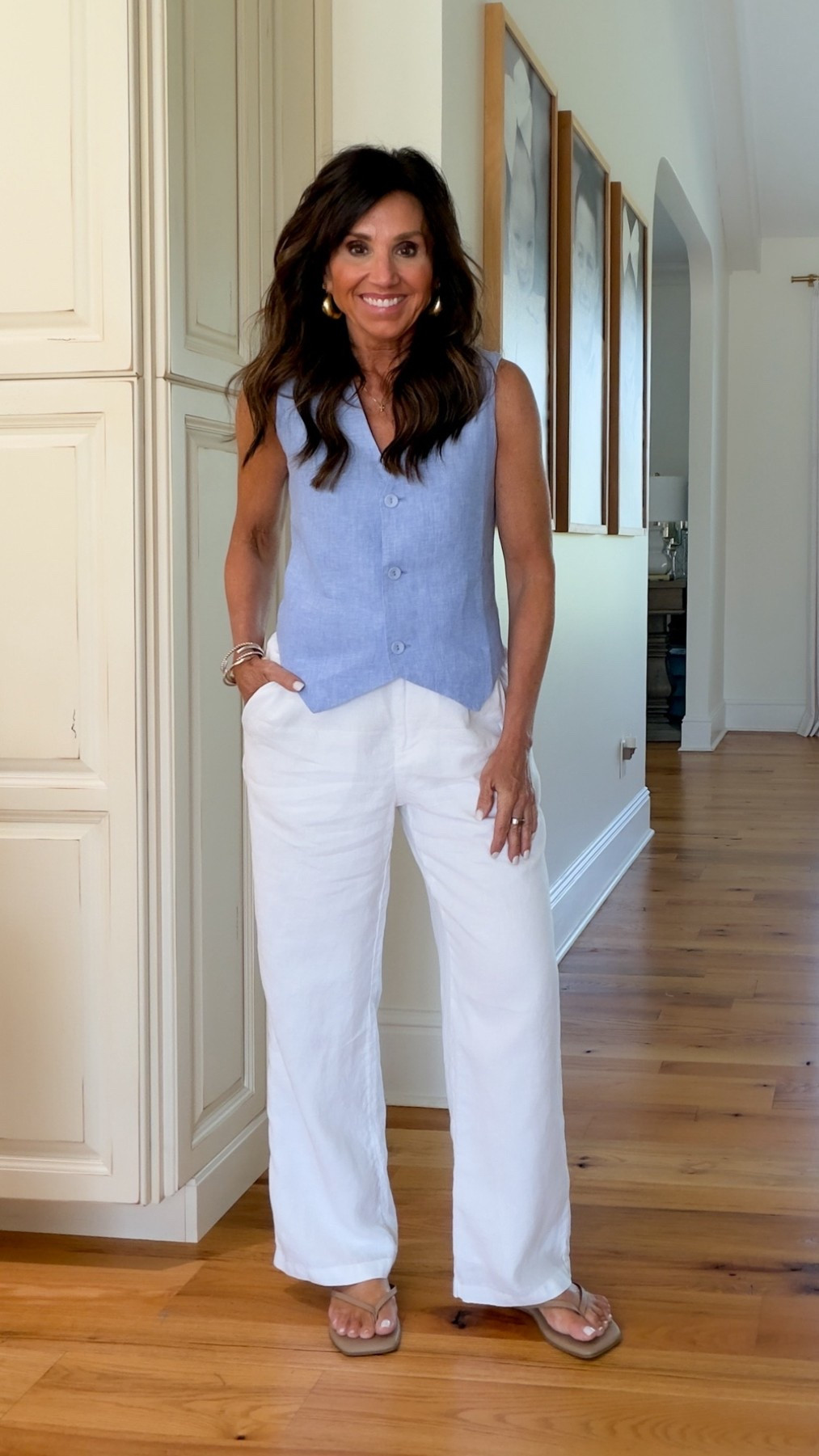 Linen pieces from 
Quince Vest - XS 
Trousers - 4

#LTKOver40 #LTKSeasonal