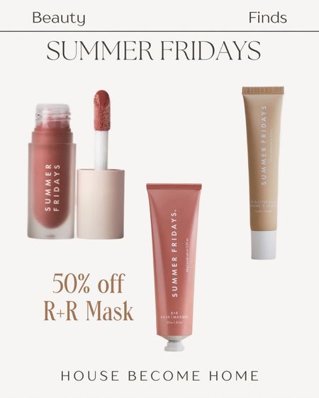 Summer Fridays sale!! Get 50% off the R+R Mask!!! It’s so hydrating and luxurious!!! 

#LTKbeauty #LTKsalealert #LTKover40
