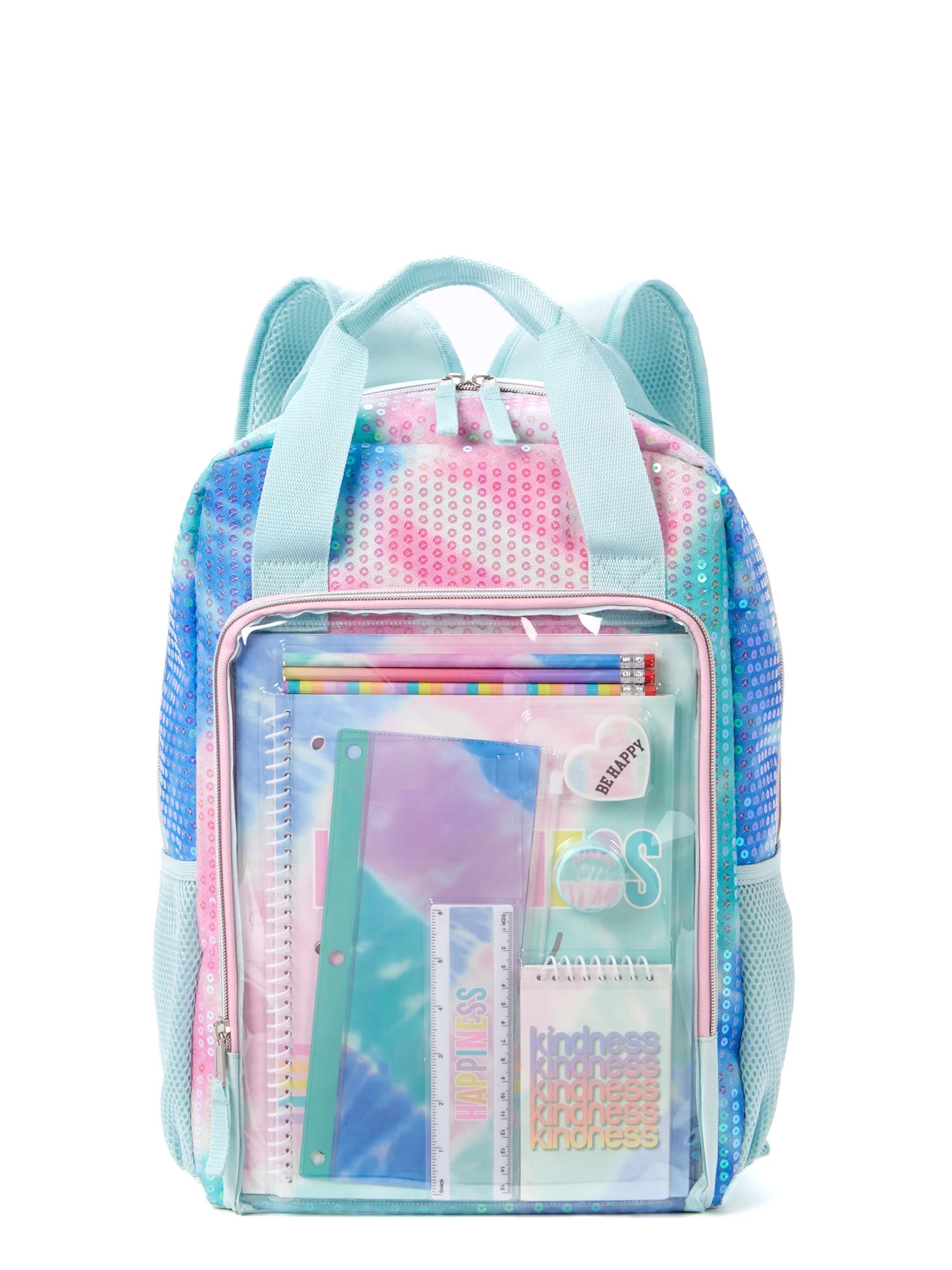 Schoolyard Vibes Girls Childrens Backpack with Stationary Set Multi-Color Tie Dye Mint - Walmart.... | Walmart (US)
