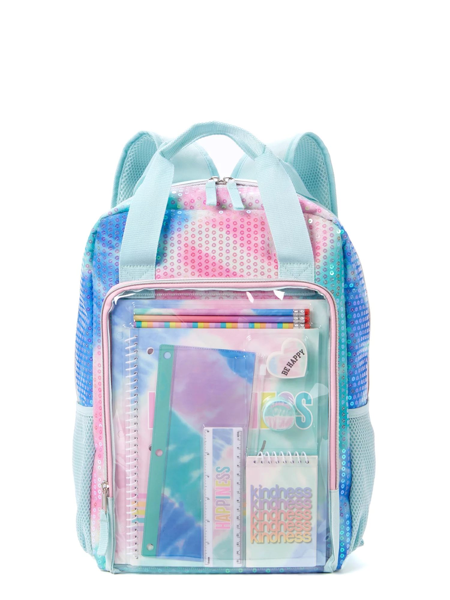 Schoolyard Vibes Girls Childrens Backpack with Stationary Set Multi-Color Tie Dye Mint - Walmart.... | Walmart (US)