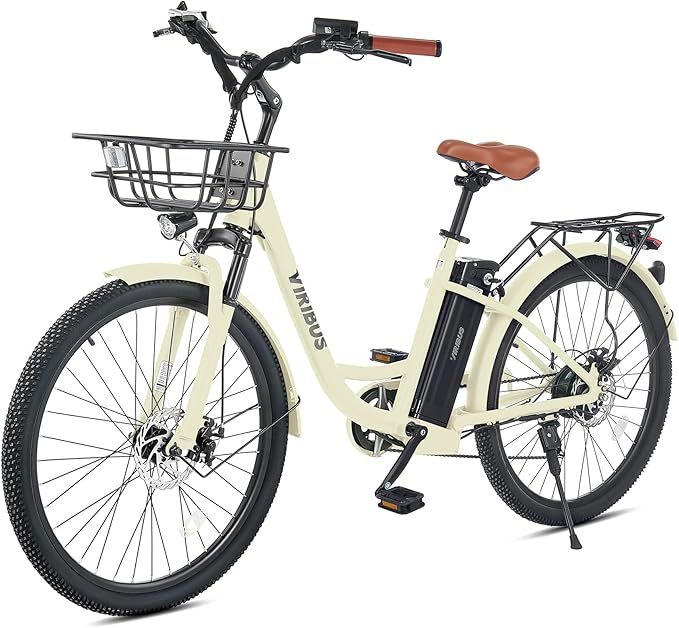 Viribus Electric Bike, Electric Cruiser Bike Adults Women, 25mph 40+ Mile Range 26" City Ebike E ... | Amazon (US)