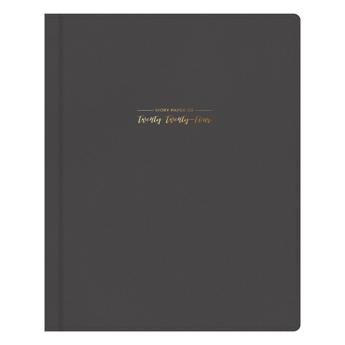 Ivory Paper Co 2024 Planner 10"x8" Weekly/Monthly Bookbound Black | Target