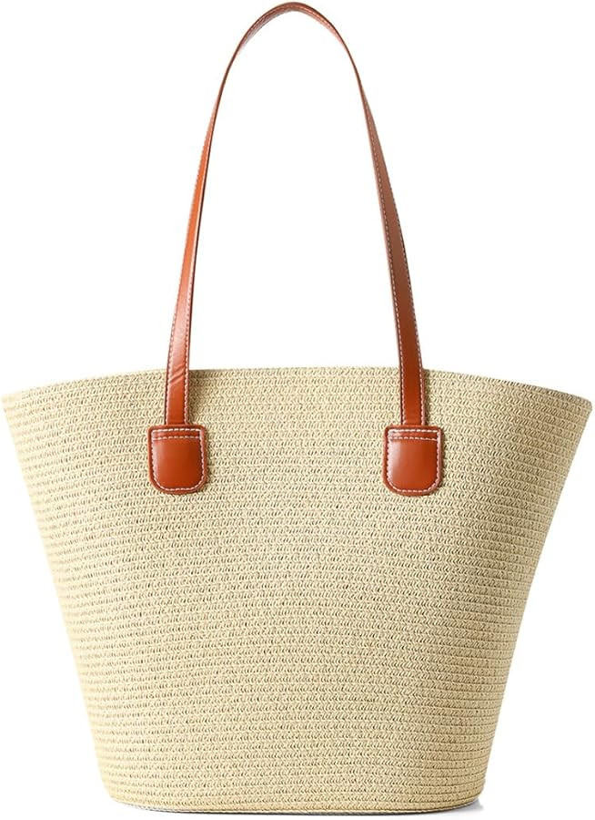 Straw Bags For Women | Travel Straw Totes Bag, Summer Woven Shoulder Bag Handbag | Amazon (US)
