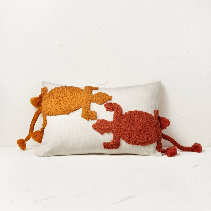 Two Lizard Punch Needle Lumbar Throw Pillow - Opalhouse™ designed with Jungalow™ | Target