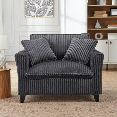 SEVOBAL Sofas Lazy Sofa Chair with Backrest and Armrests Comfortable Cushioned Single Chair for Living Room Bedroom, Gray, 35.2"*26.8"*18.5" | Target