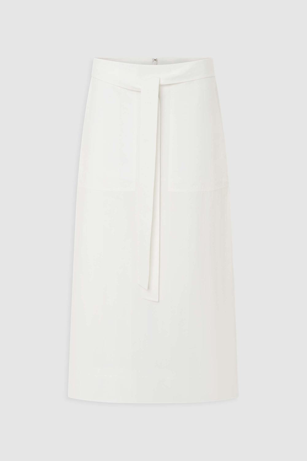 Clover Poplin Skirt - White | Oroton | Oroton