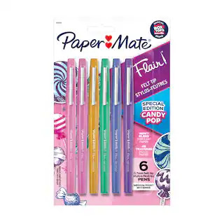Paper Mate® Flair® Felt Tip Pen Set, 6 Color Candy Pop | Michaels Stores