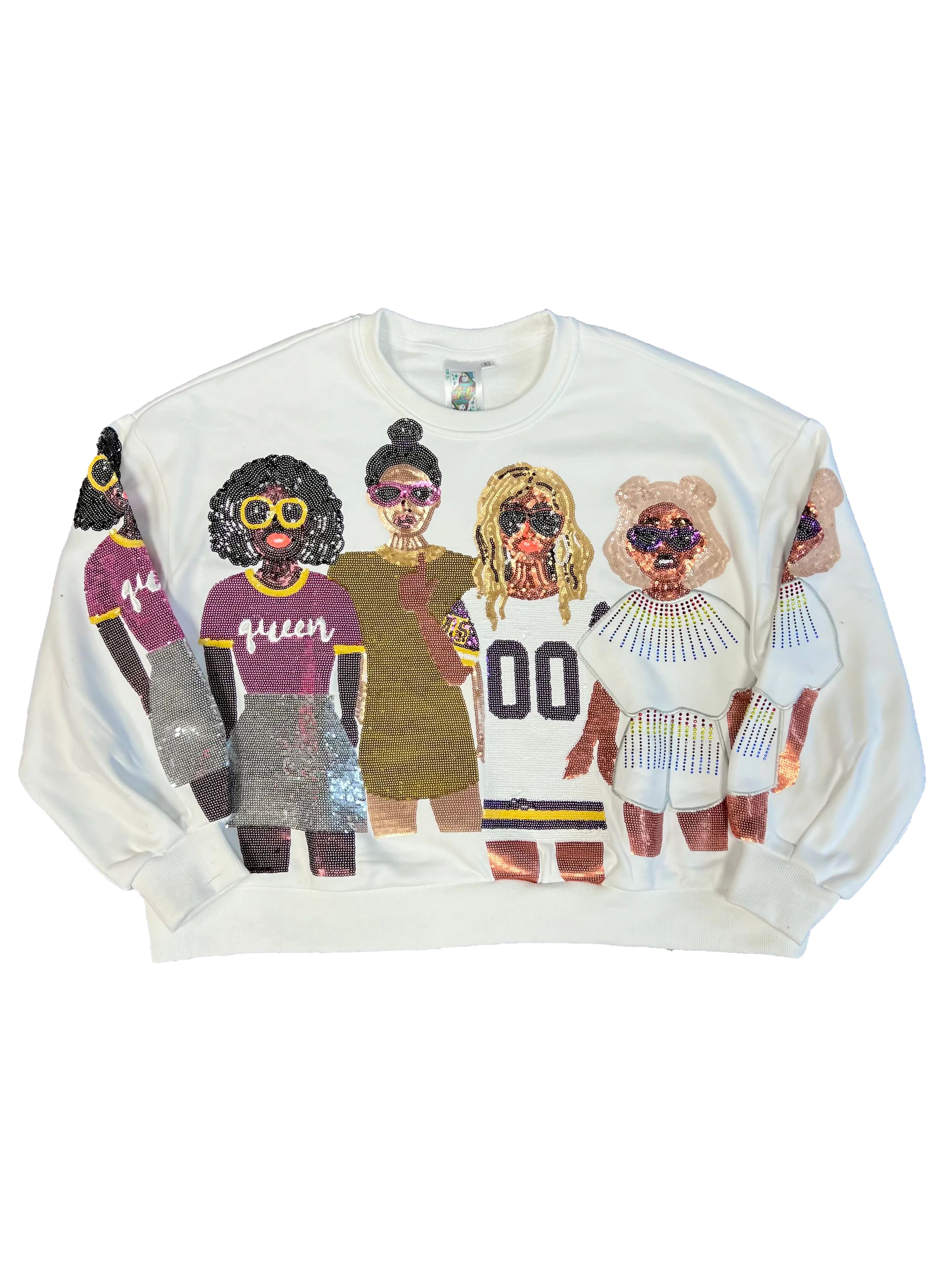 Purple & Gold Cheers Girl Sweatshirt | Queen of Sparkles