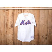 Men's Sz. L | Vintage Russell Athletic New York Mets Mike Piazza #31 White Pinstripe Baseball Jersey | Etsy (US)