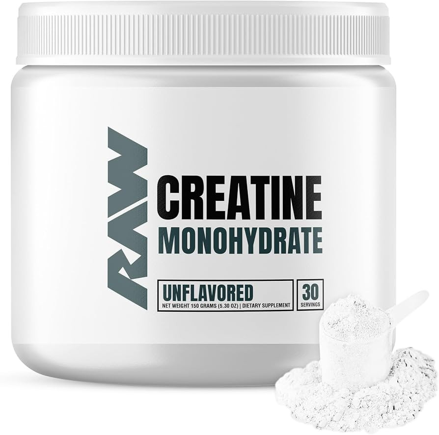 RAW Nutrition Creatine Monohydrate Powder, Unflavored (30 Servings) - Micronized Creatine Monohyd... | Amazon (US)