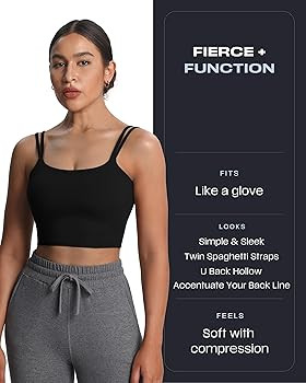 Aoxjox Women's Workout Sports Bras Fitness Yoga Crop Tank Twist Back Cami | Amazon (US)