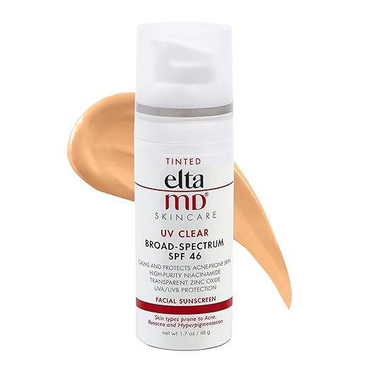 EltaMD UV Clear SPF 46 Tinted Face Sunscreen, Broad Spectrum Sunscreen for Sensitive Skin and Acn... | Amazon (US)