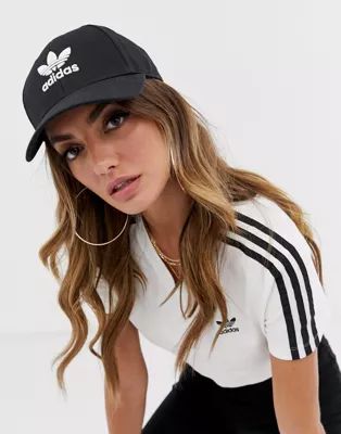 adidas Originals trefoil logo cap in black | ASOS (Global)