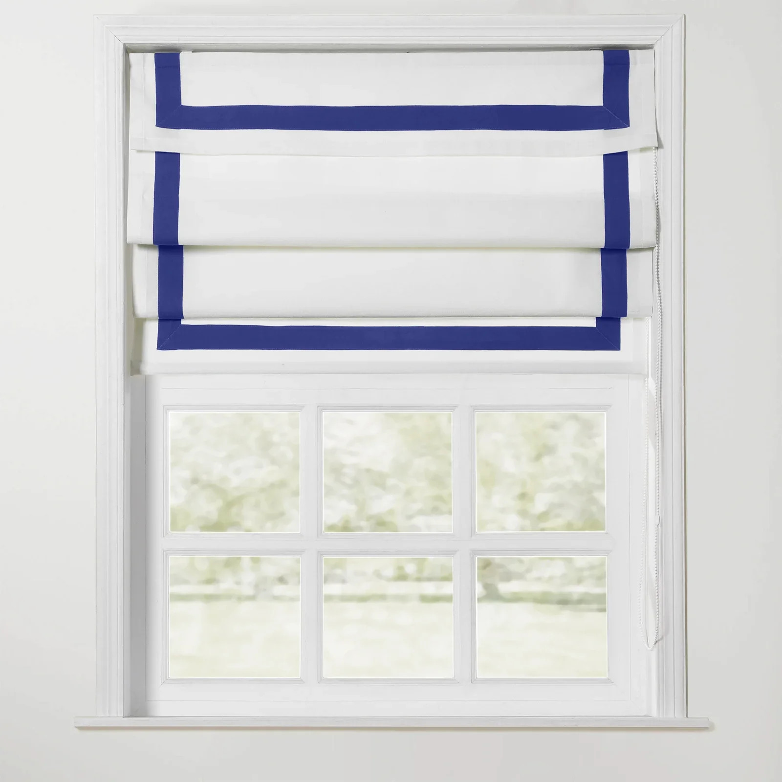 Tyrone Roman Shade with Border Cord Lift | TWOPAGES